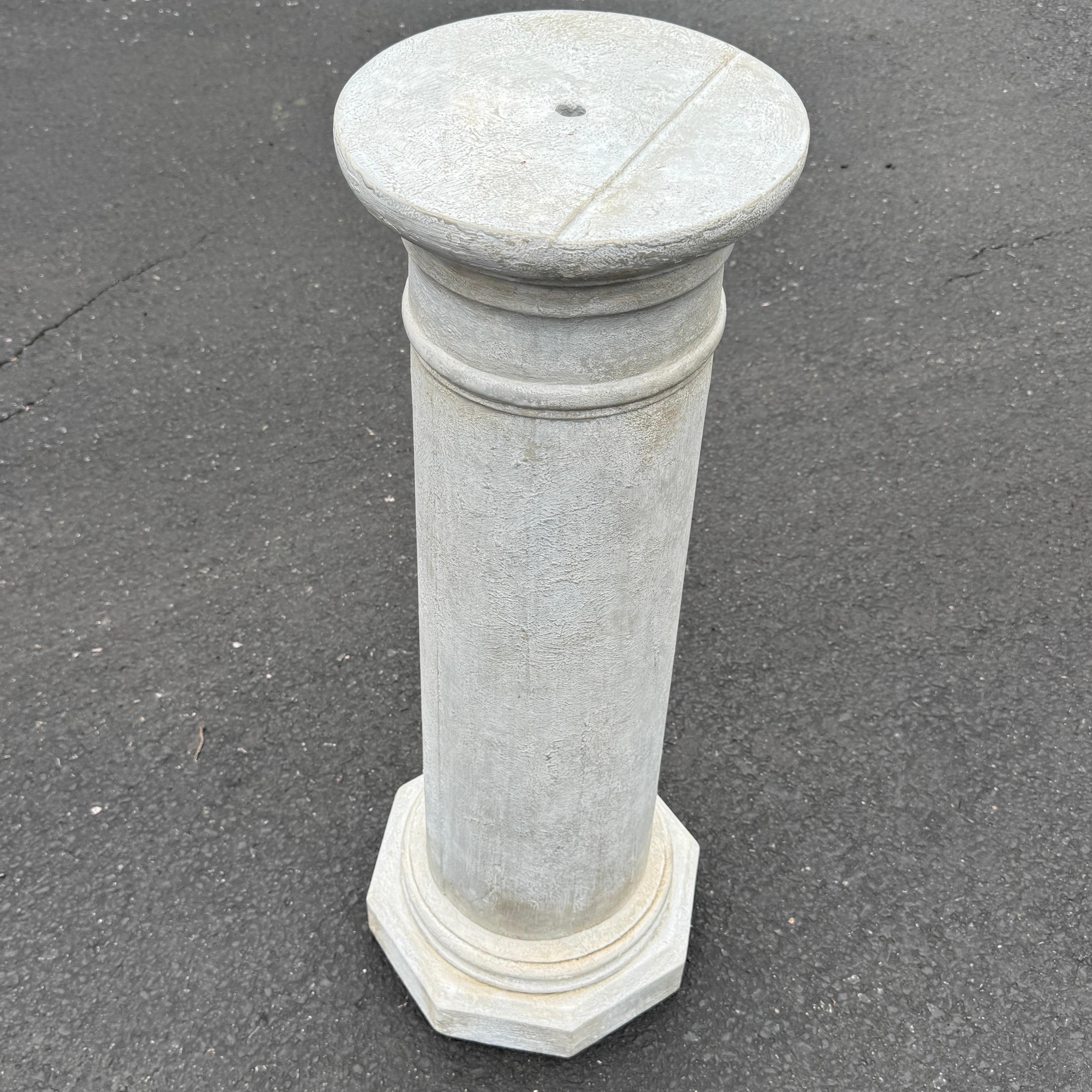 Classical Roman 19th Century Tall Painted Wood Column Pedestal Stand Gustavian Style