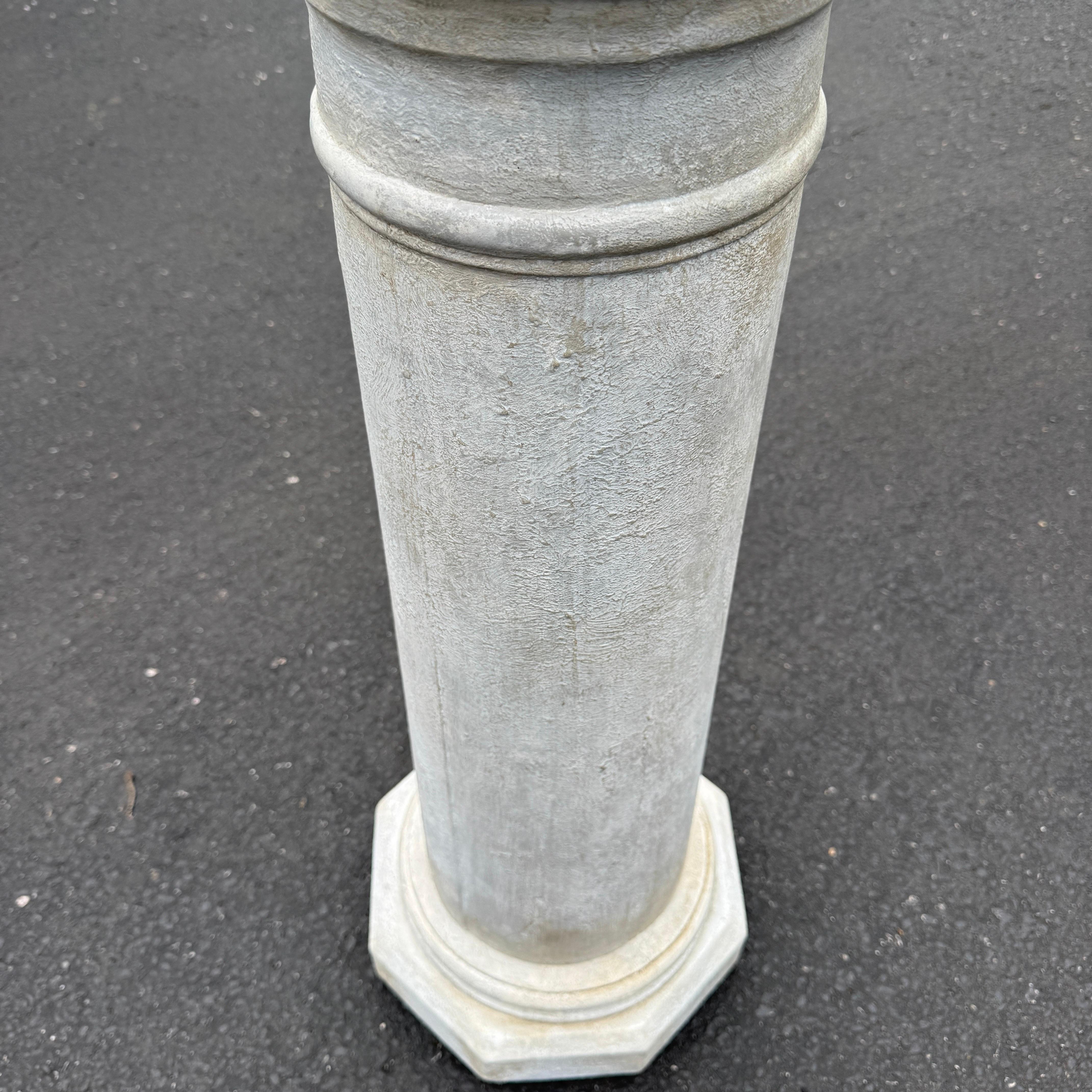 19th Century Tall Painted Wood Column Pedestal Stand Gustavian Style 3