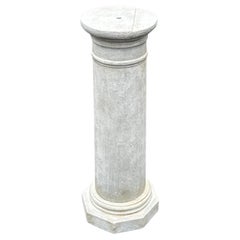 19th Century Tall Painted Wood Column Pedestal Stand Gustavian Style