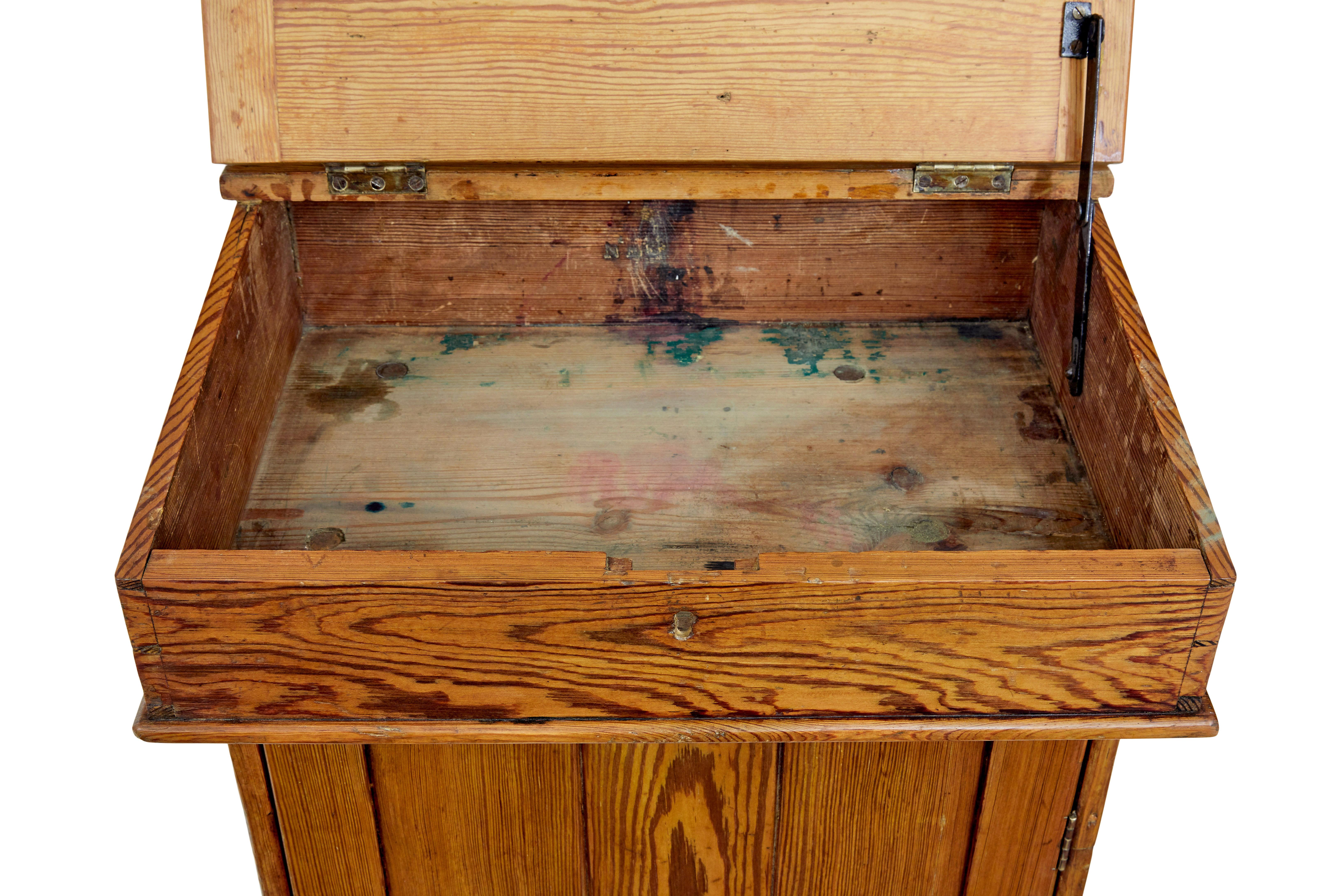 19th Century tall pine lecture writing desk For Sale 1