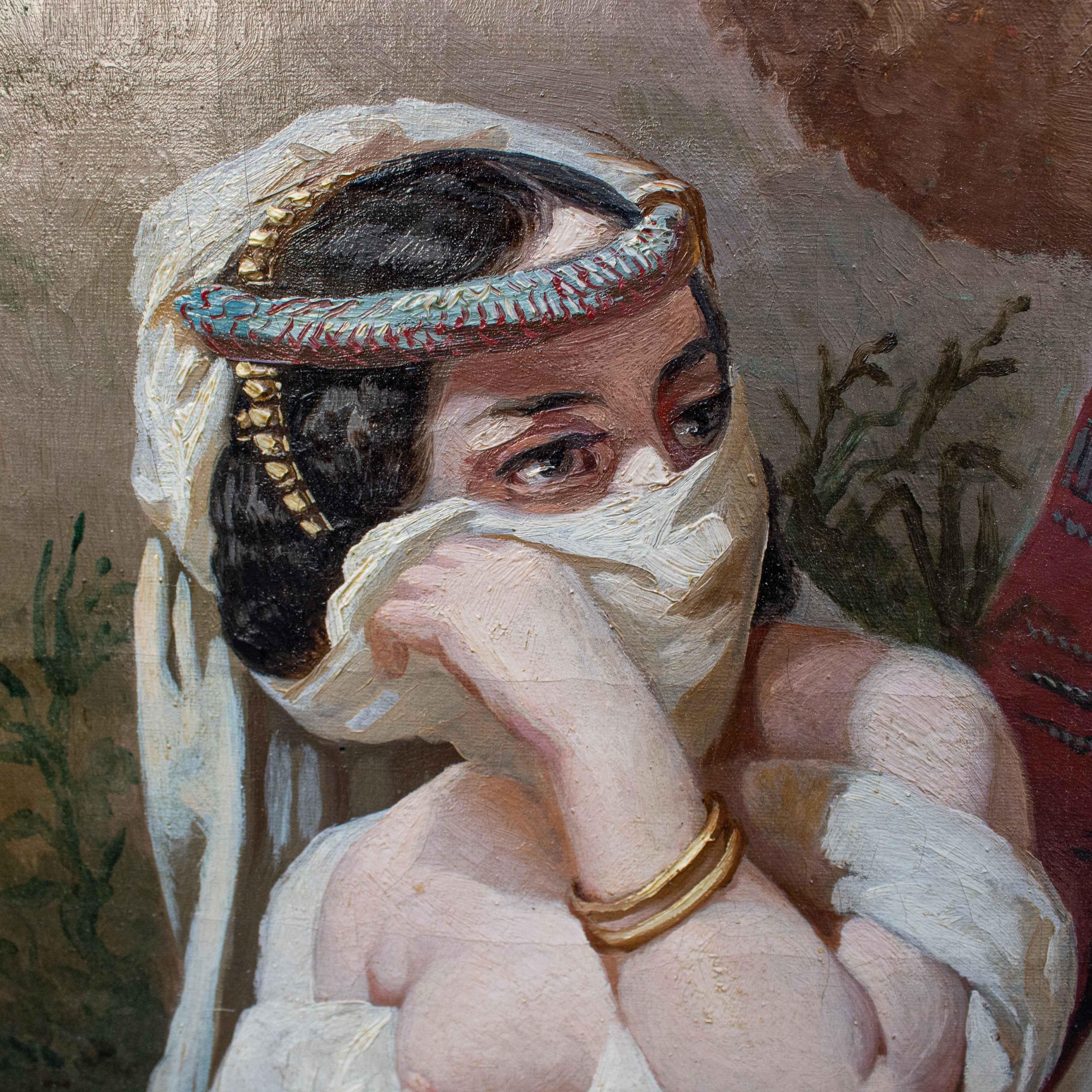 19th Century Tamar of Judah Orientalist Painting Oil on canvas 4