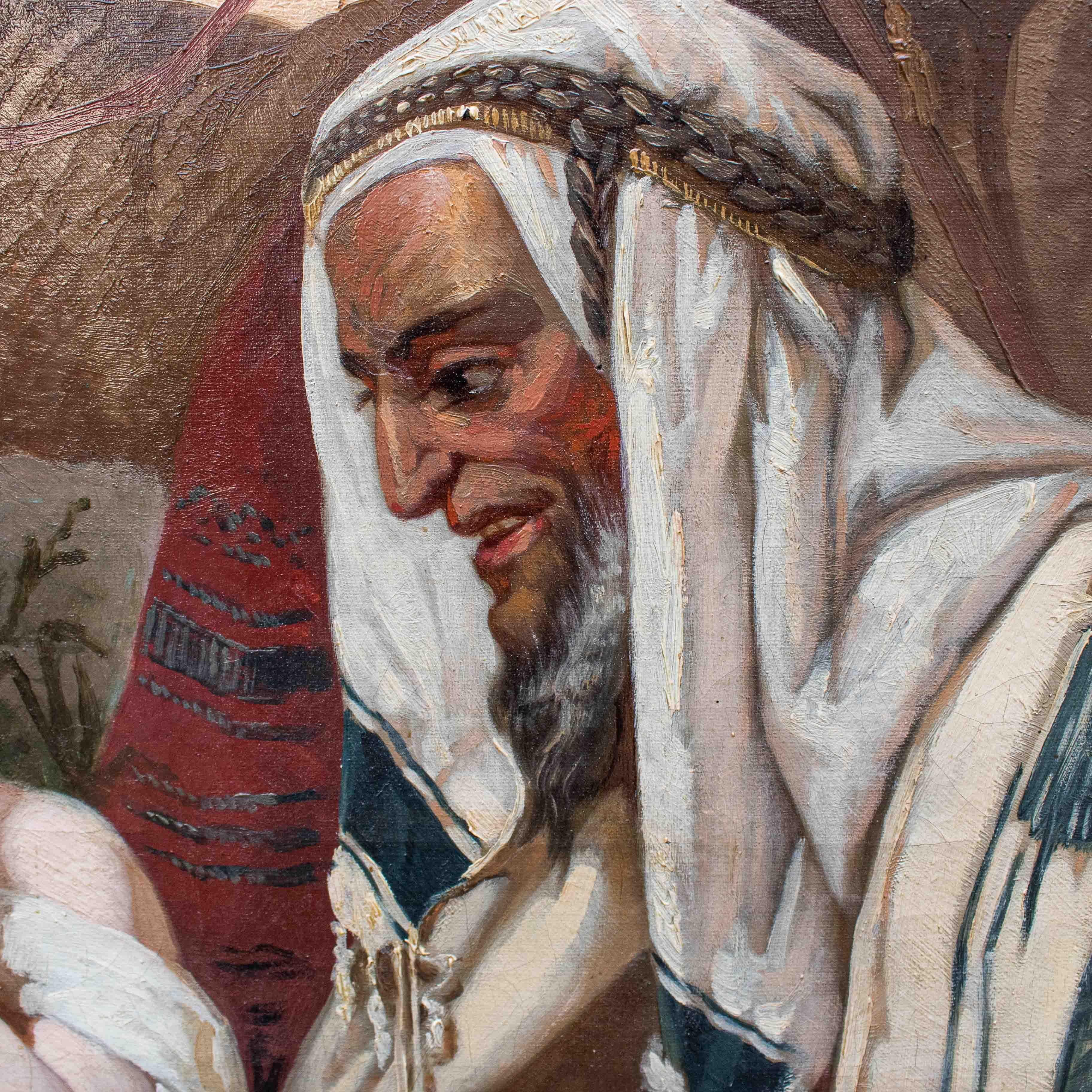 19th Century Tamar of Judah Orientalist Painting Oil on canvas 5