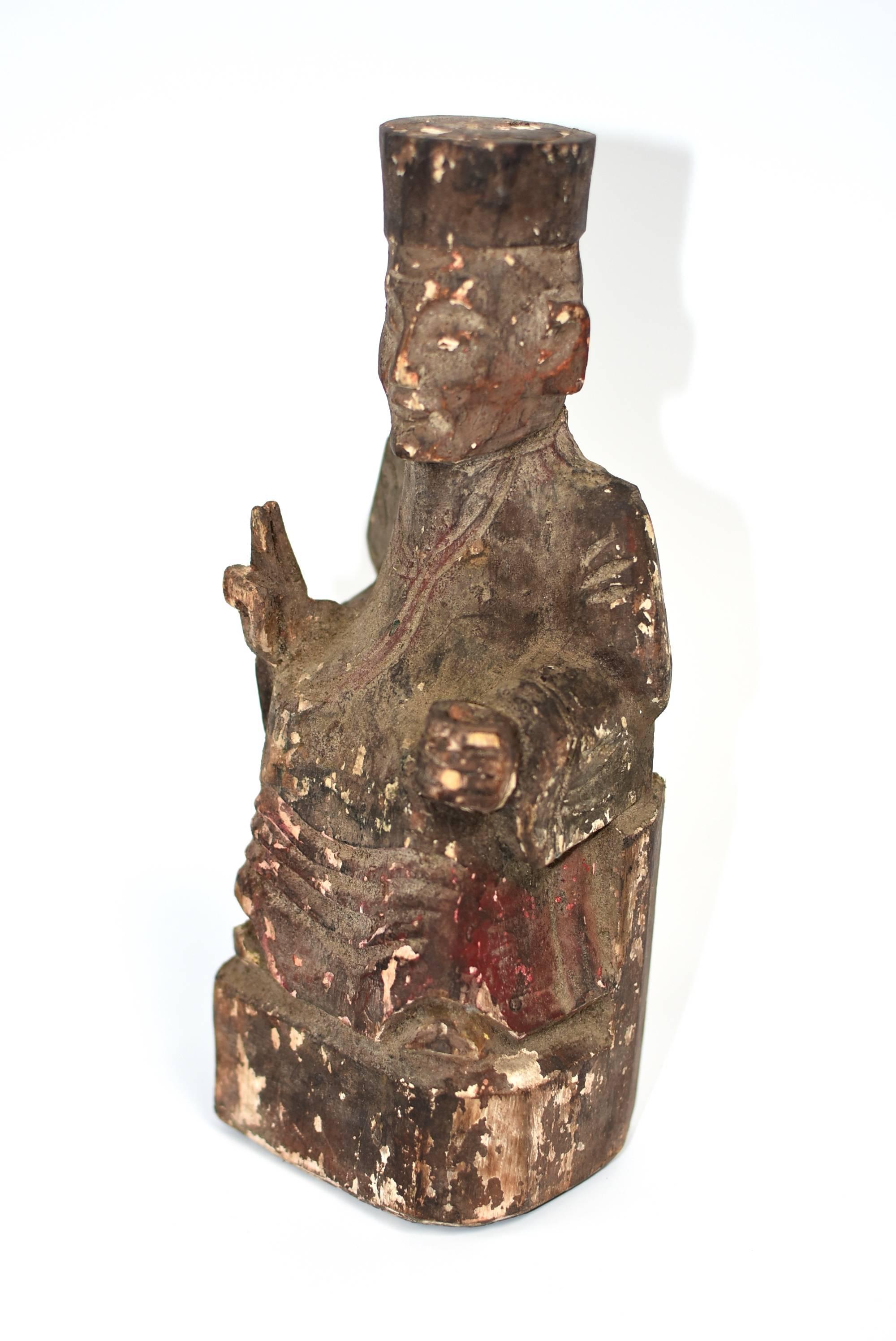 Statue de maître taoïste du 19ème siècle Bon état - En vente à Somis, CA