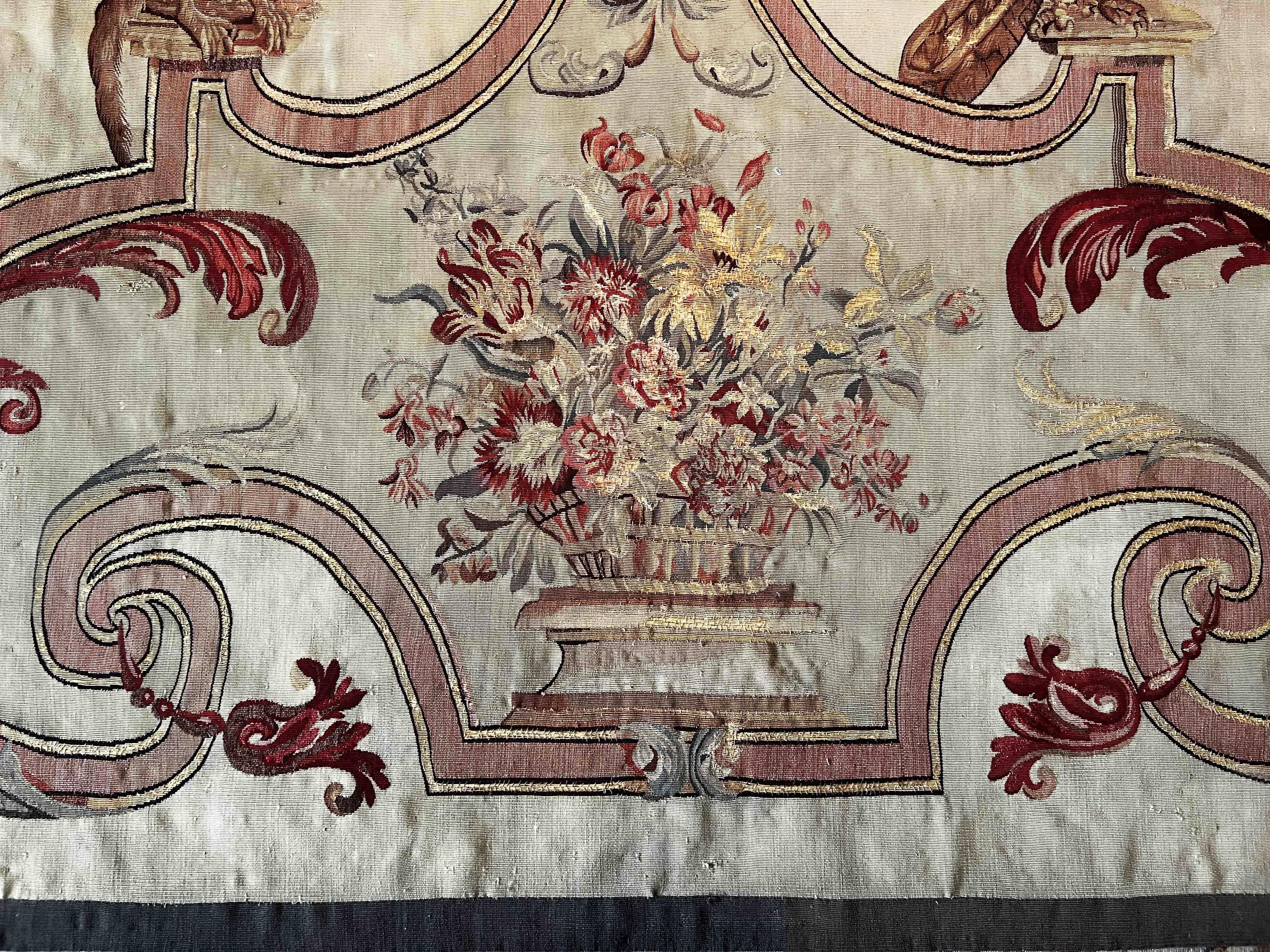 Wool 19th Century Tapestry Manufacture Royal D'Aubusson - N° 1173 For Sale