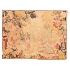 19th Century Tapestry of Countryside Scene with Figures
