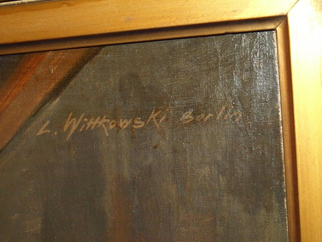 19. Jahrhundert Taverne Szene Ölgemälde von L. Wittkowski im Zustand „Gut“ in Wilson, NC
