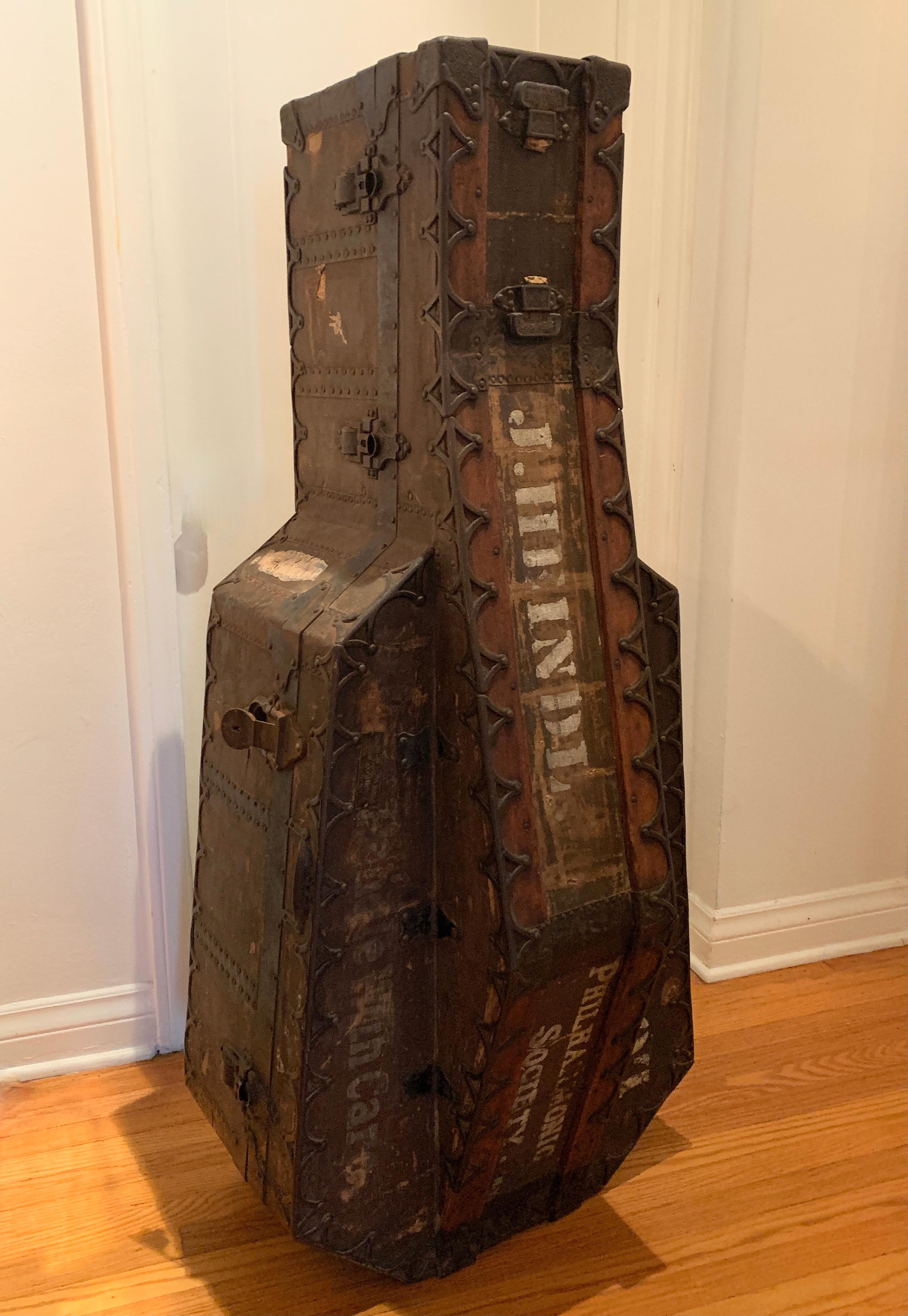 19th Century Taylor Trunk Works Custom Cello Case In Good Condition In Los Angeles, CA