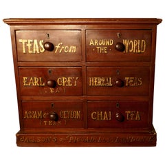 Antique 19th Century Tea Drawers, 6-Drawer Mahogany Grocer’s Shop Cabinet