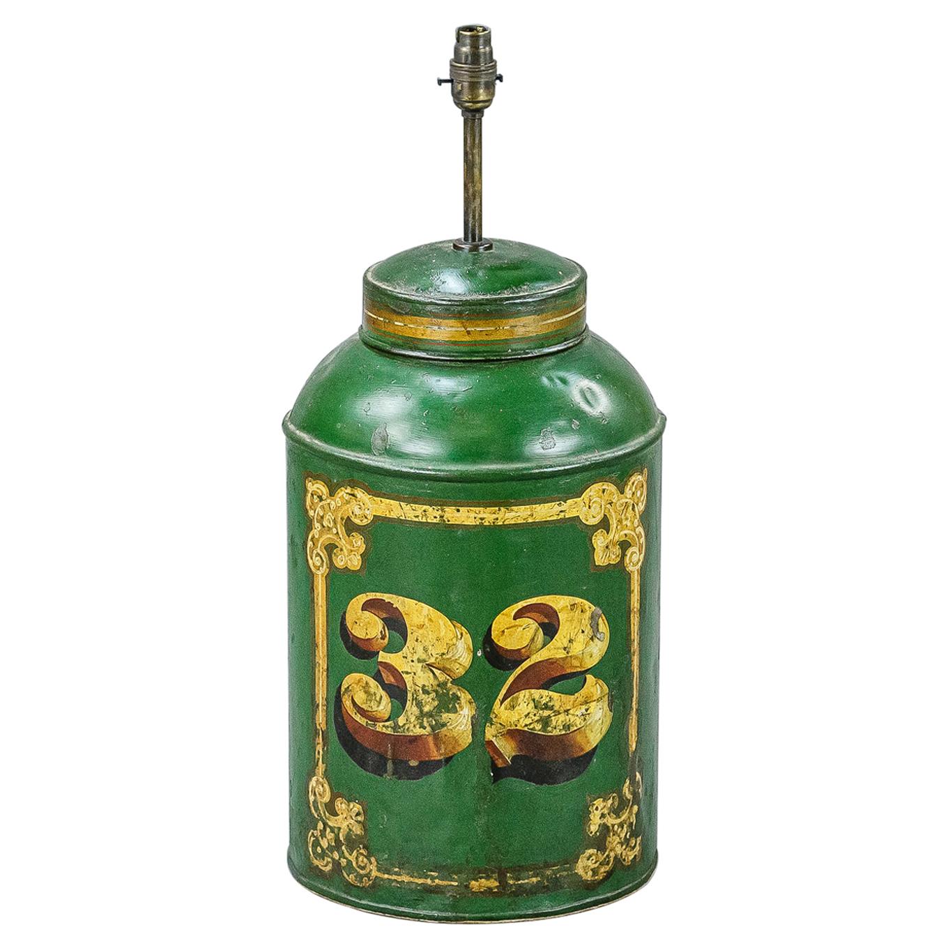 19th Century Tea Storage Tin Lamp No. 32