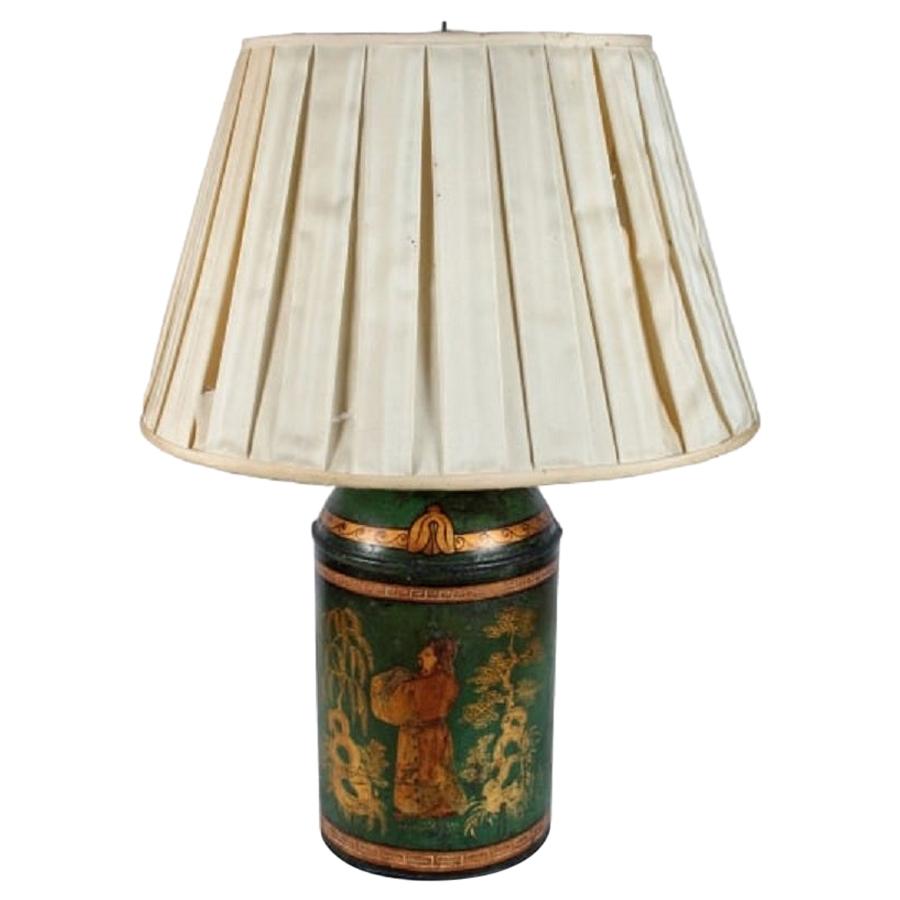 19th Century Tea Tin Lamp For Sale
