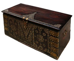 19th Century Teak Brass-Studded Zanzibar Chest