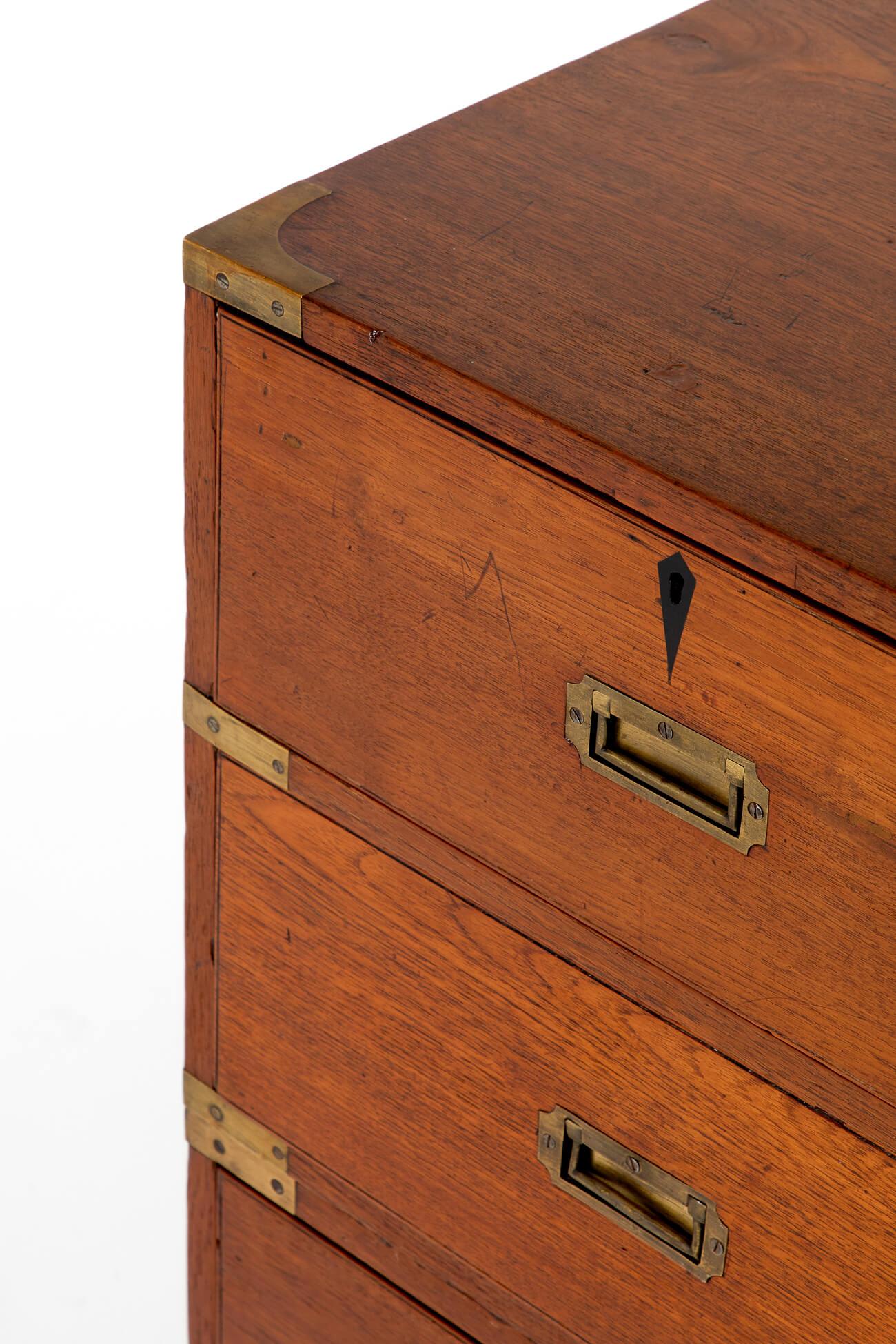 19th Century Teak Campaign Chest For Sale 1