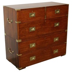 Antique 19th Century Teak Campaign Chest of Drawers