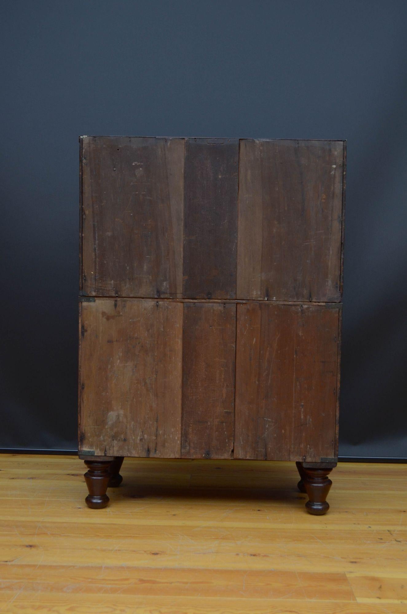 19th Century Teak Military Chest of Narrow Proportions 11