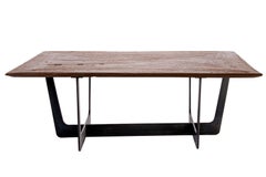 19th Century Teak Top with Custom Iron Base Coffee Table
