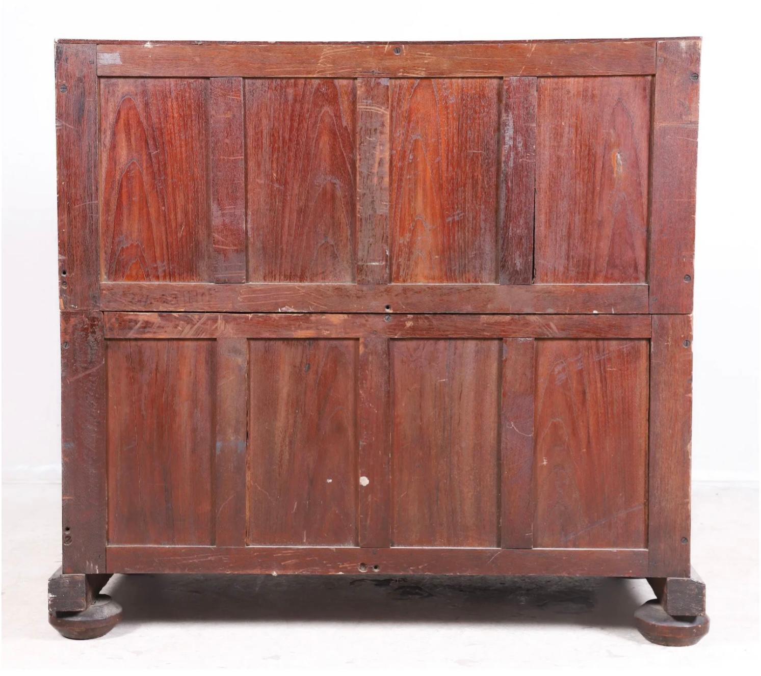 British 19th Century Teak Two Piece Campaign Chest For Sale