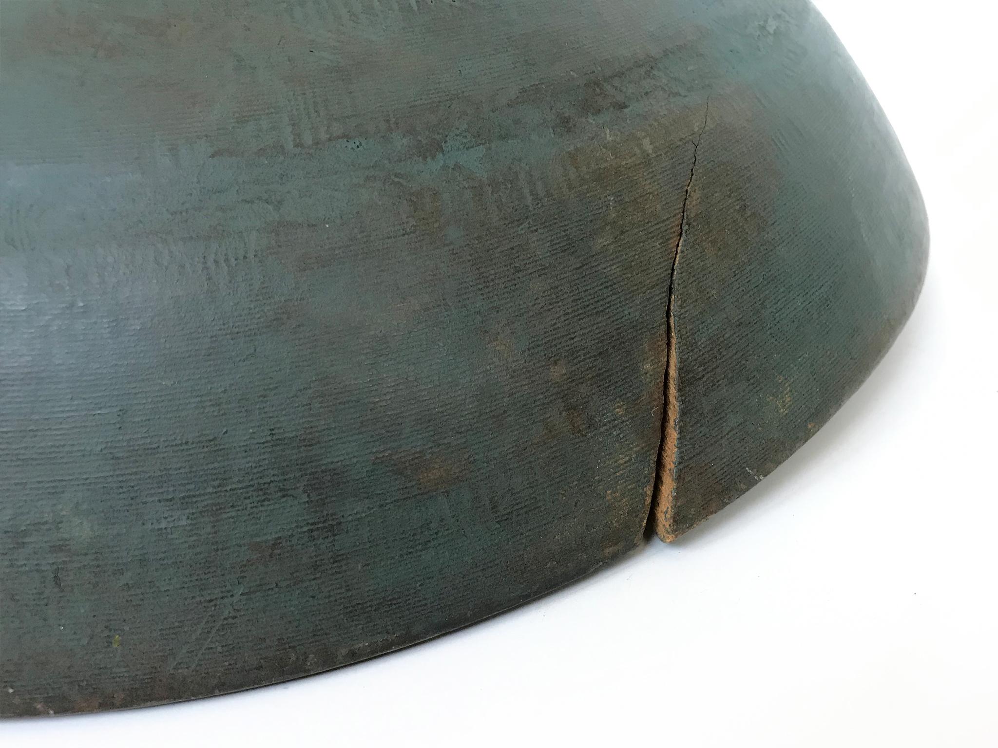 19th Century Teal-Gray Wooden Bowl 4