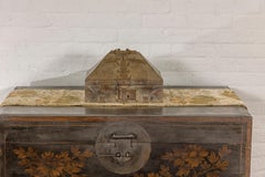 19th Century Cash Box with Ornate Brass Accents from Kerala