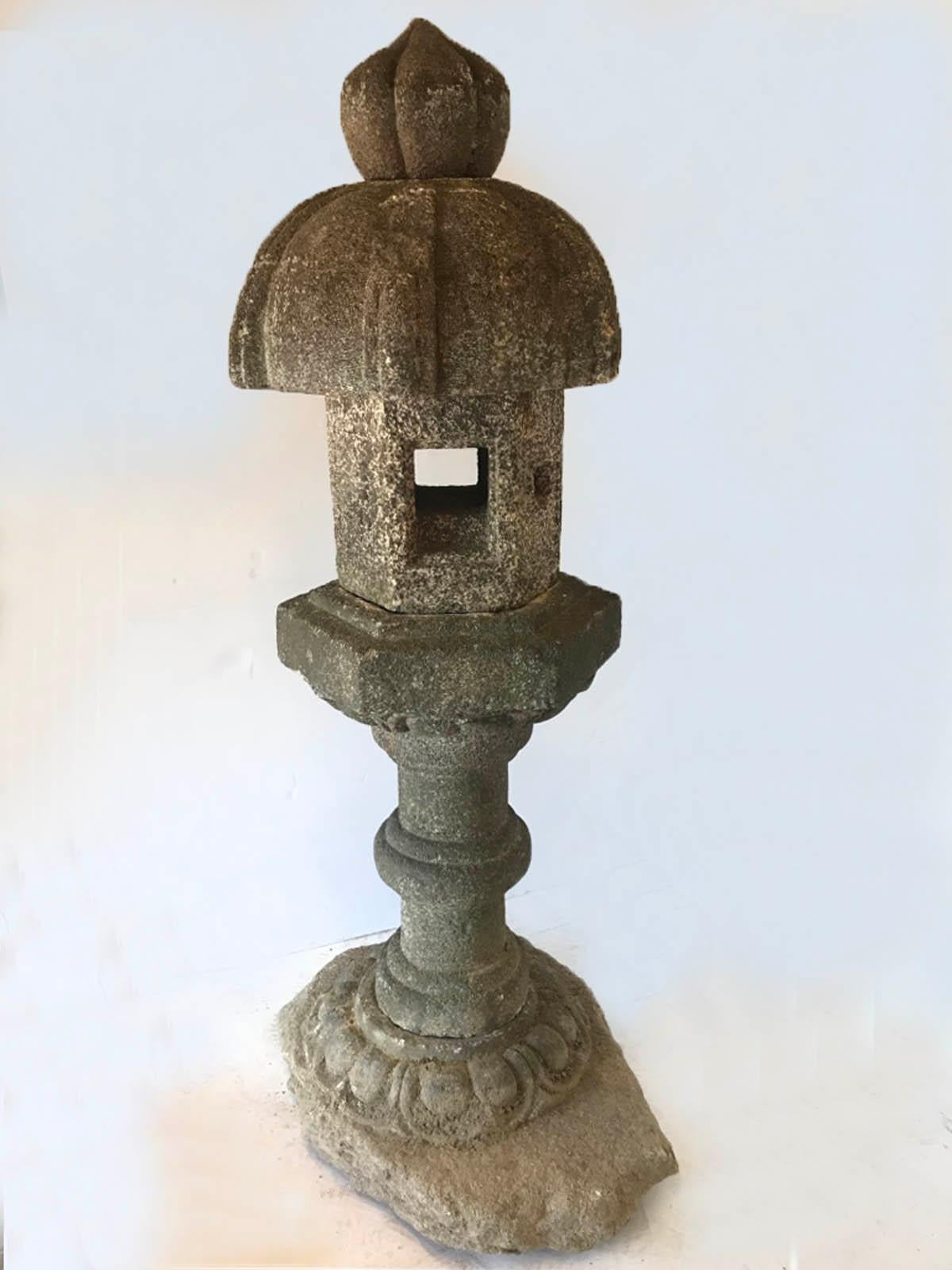 Edo 19th Century Temple Stone Lantern