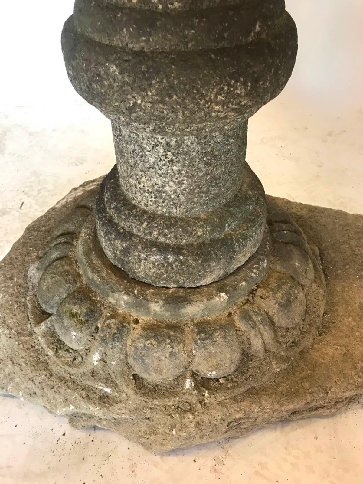 19th Century Temple Stone Lantern In Good Condition In Los Angeles, CA