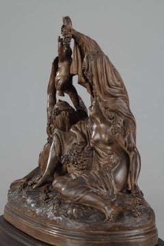 Terrakotta, Bacchus und Bacchantes aus dem 19. Jahrhundert zur Feier der Traubenherstellung