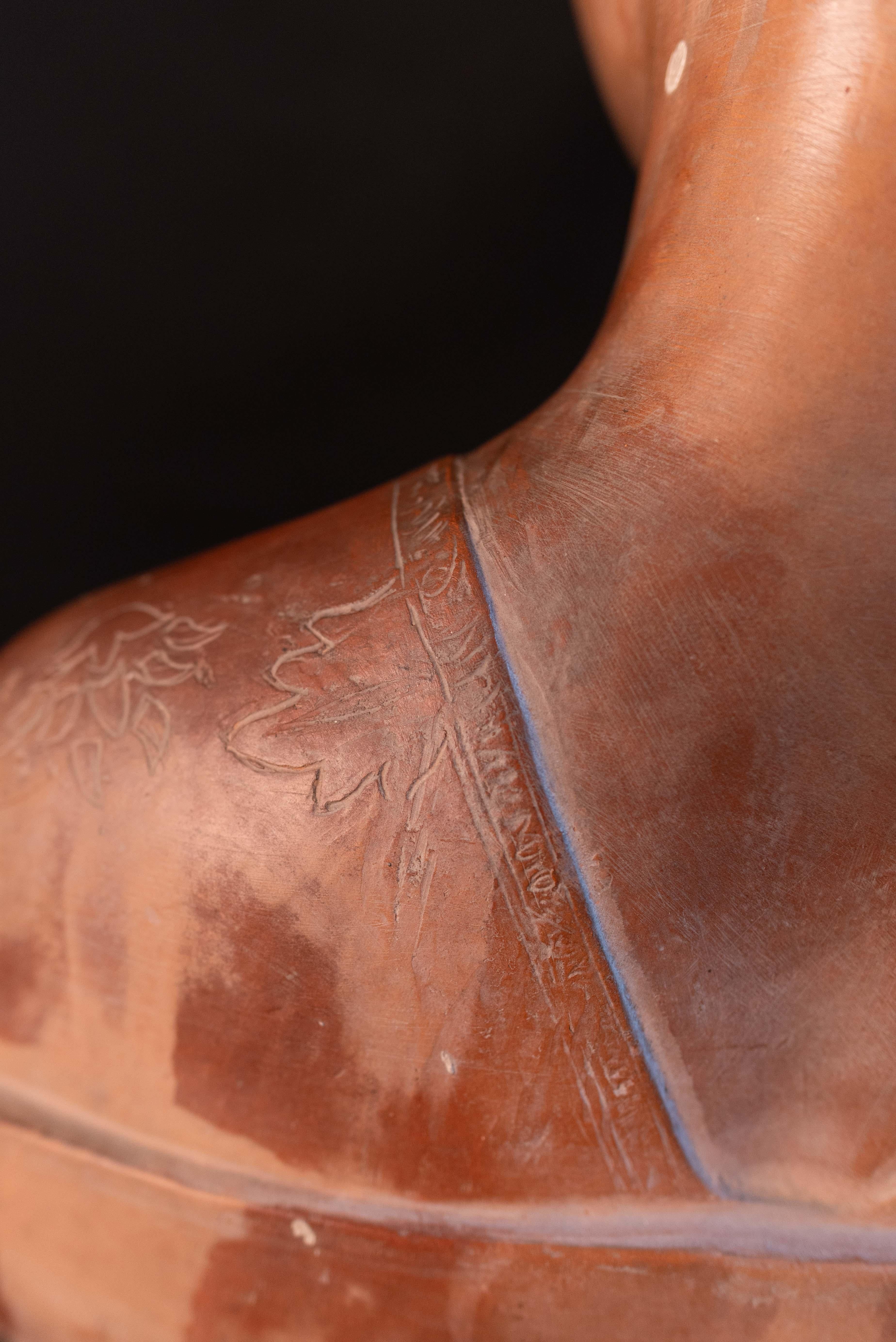 Terracotta 19th century terra cotta buste of Princess Ippolita Maria Sforza (Italy)