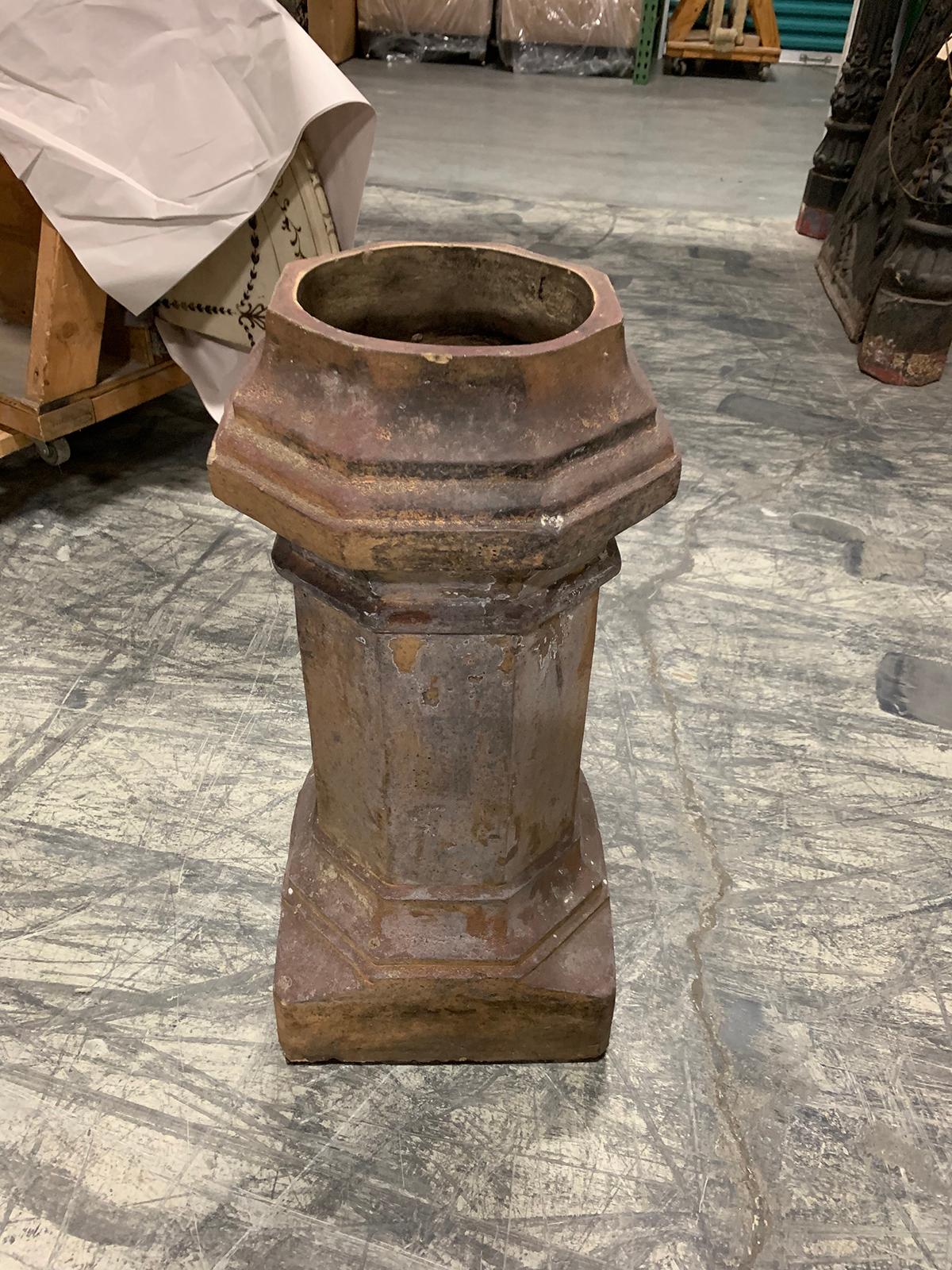 Terracotta 19th Century Terra Cotta Chimney For Sale