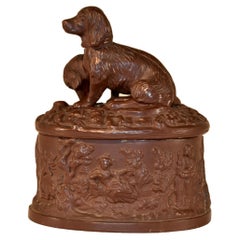 Used 19th Century Terracotta Box with Dogs