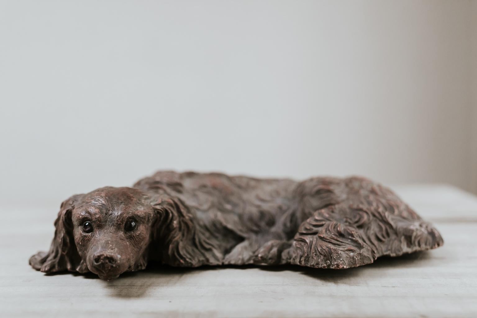 French 19th Century Terracotta Dog 