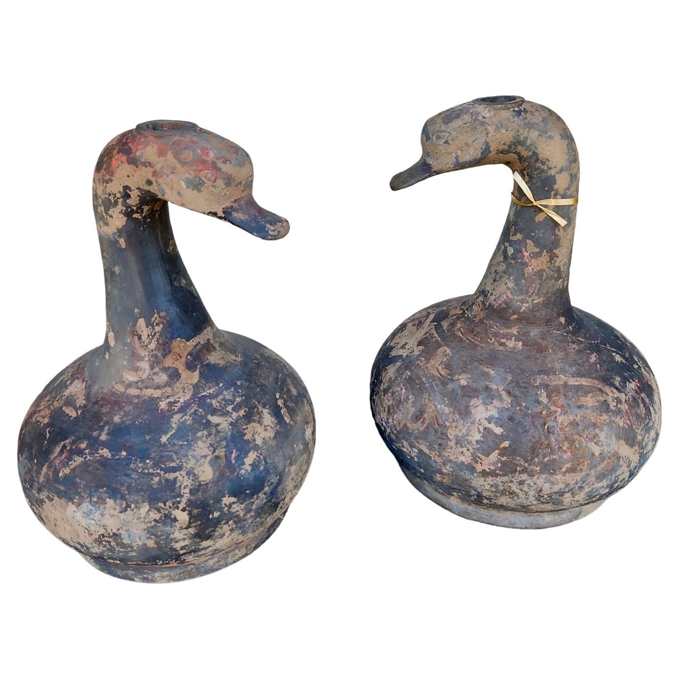 19th Century Terracotta Duck Form Sculptures