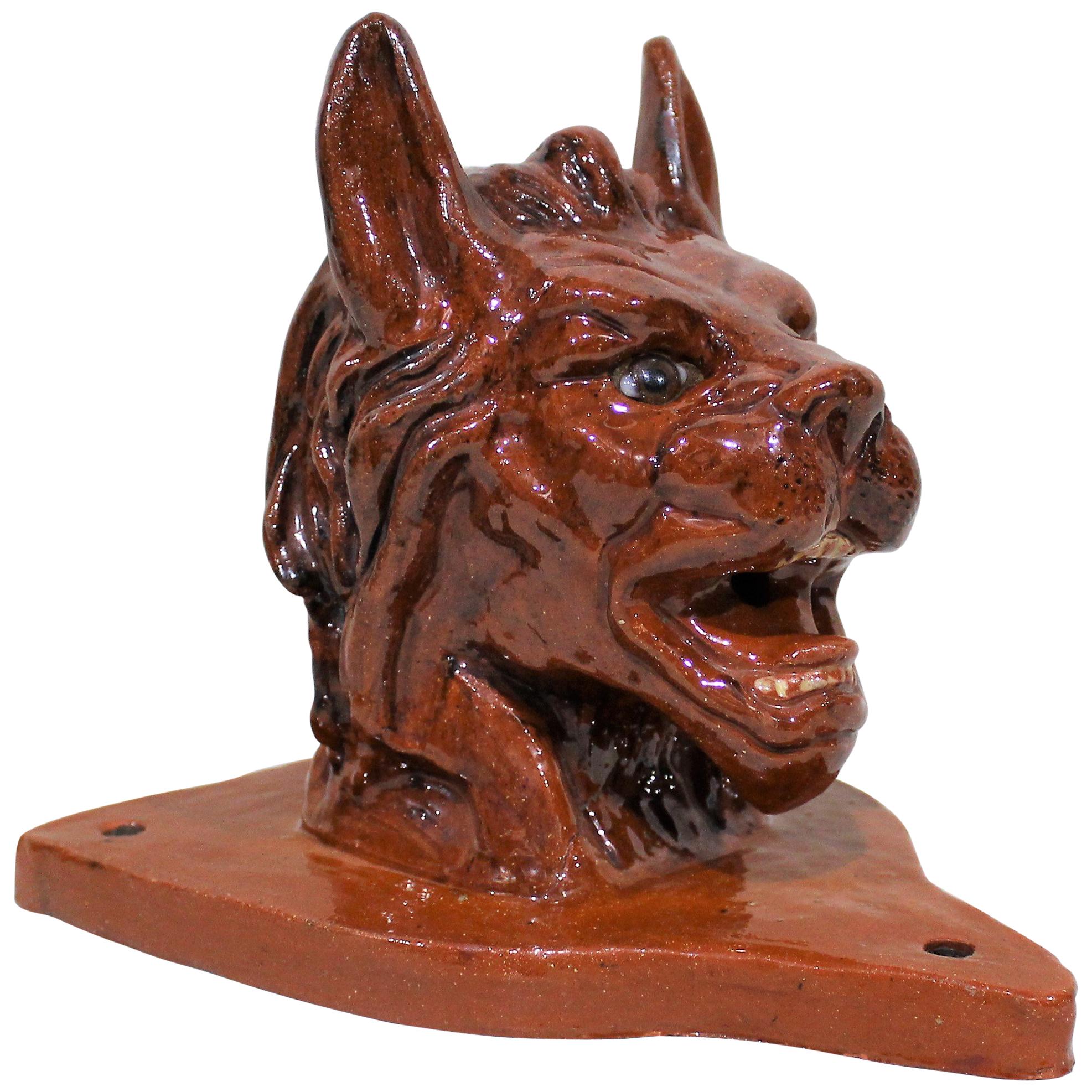 19th Century Terracotta Figural Font or Water Fountain