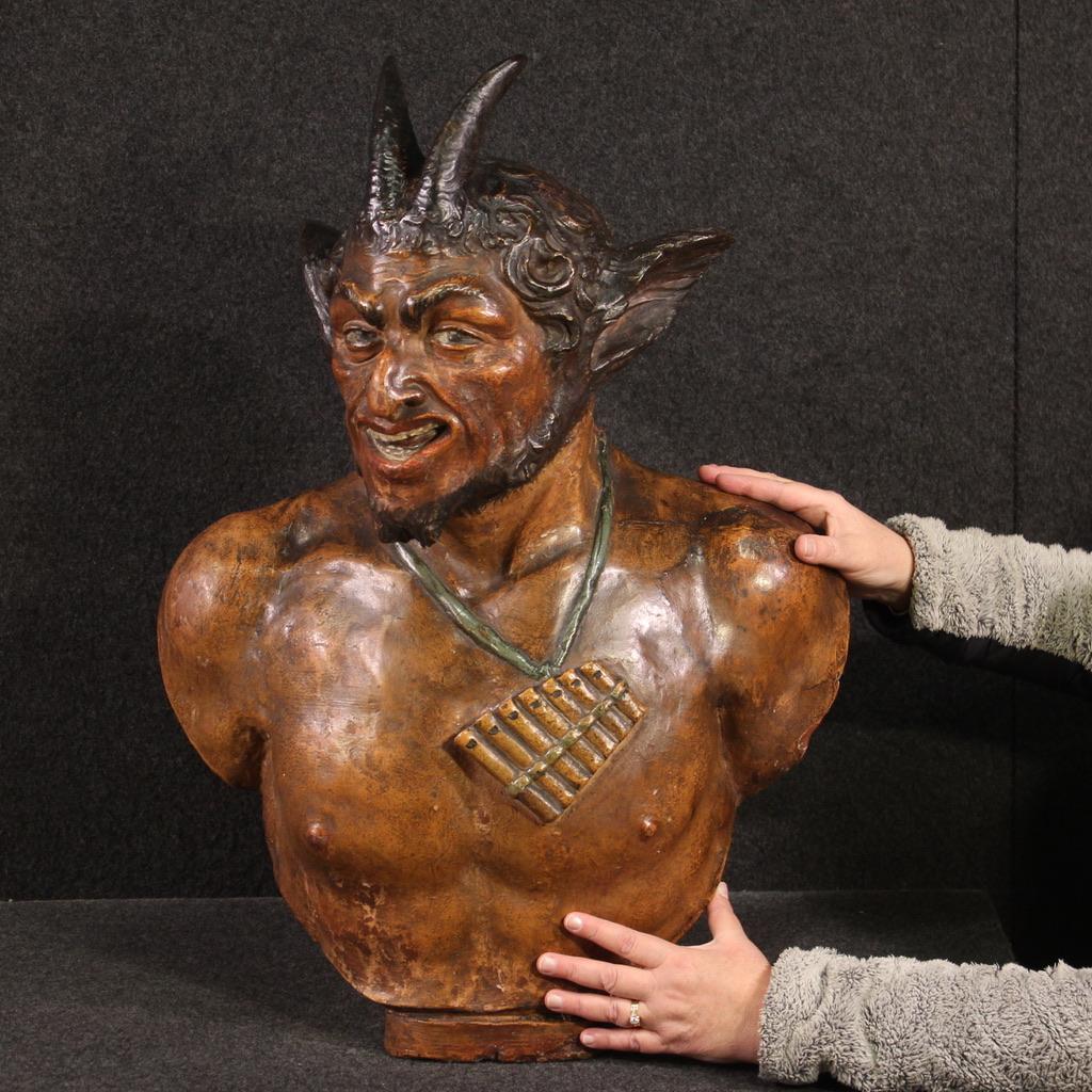 19th Century Terracotta French Antique Sculpture the God Pan, 1870 in vendita 8