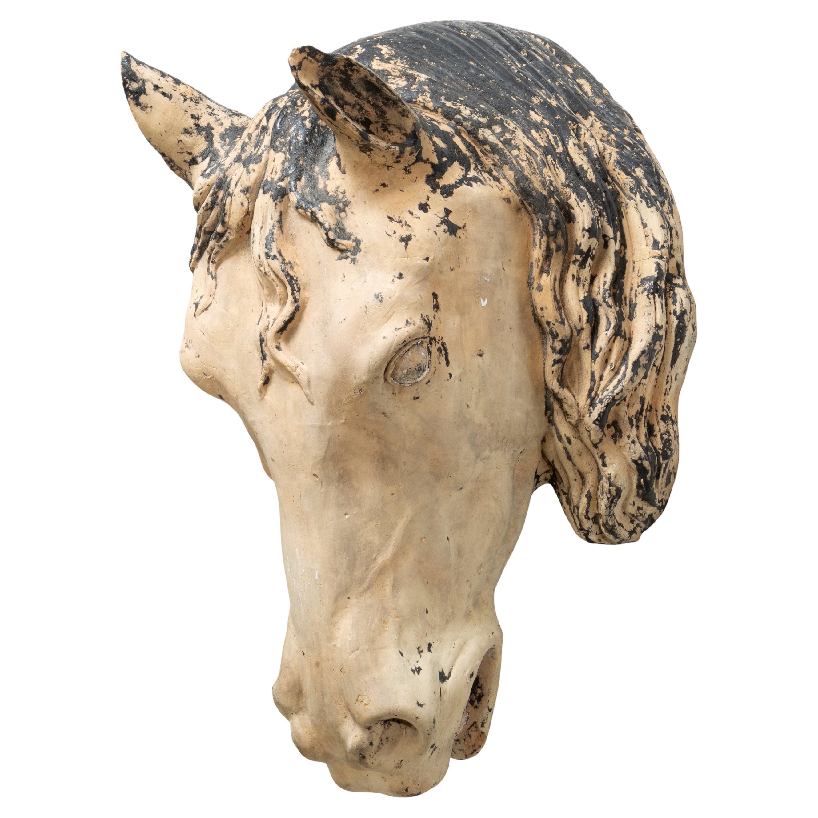 19th Century Terracotta Horse Head Trade Sign For Sale