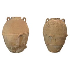 Pots en terre cuite du 19e siècle, ensemble de 2 pots