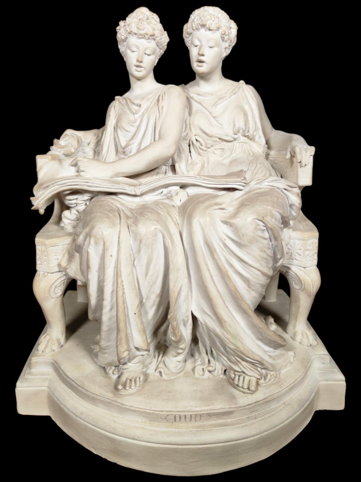 19th Century Terracotta of Greek Ladies Ed Lanteri Sculpture For Sale 6