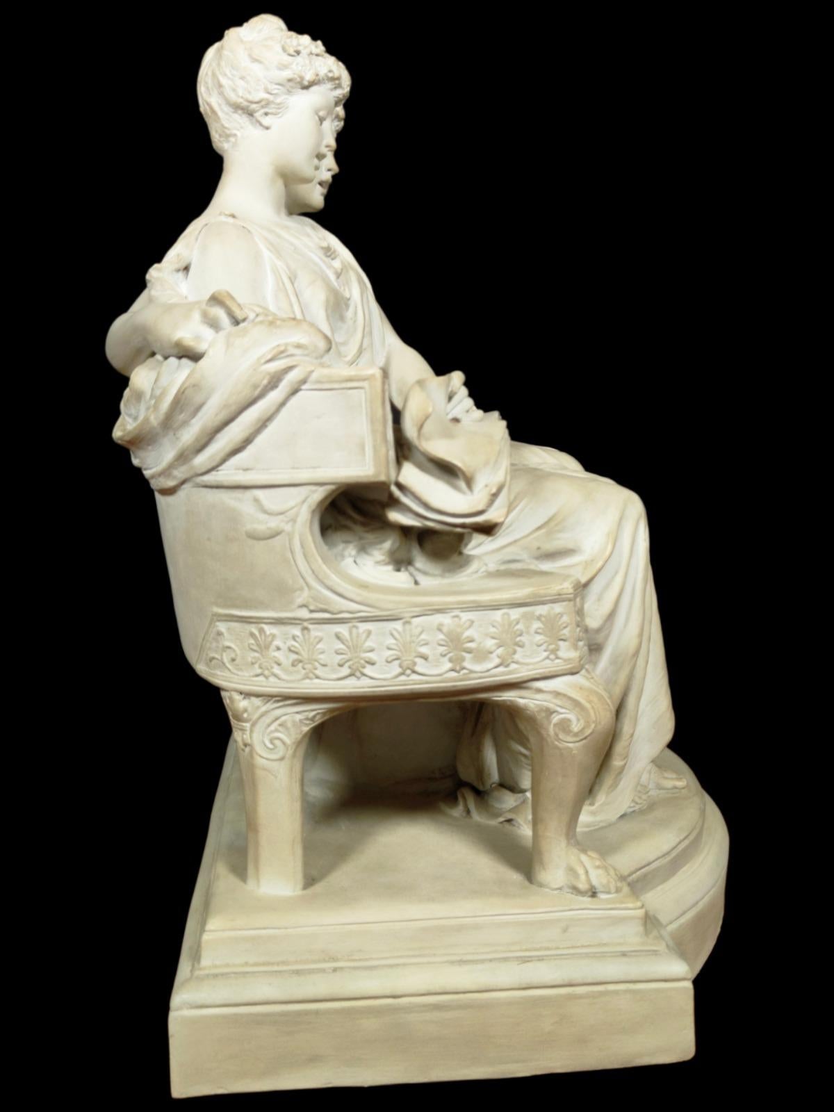 French 19th Century Terracotta of Greek Ladies Ed Lanteri Sculpture For Sale