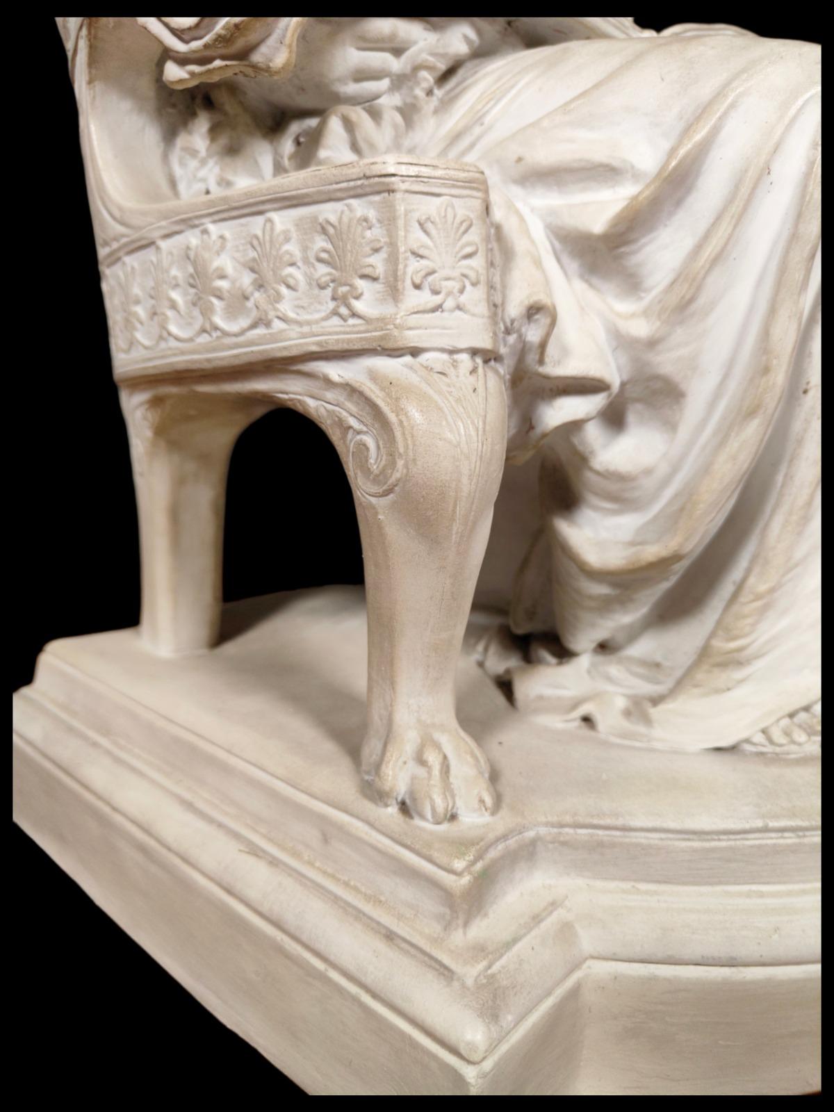19th Century Terracotta of Greek Ladies Ed Lanteri Sculpture In Good Condition For Sale In Madrid, ES