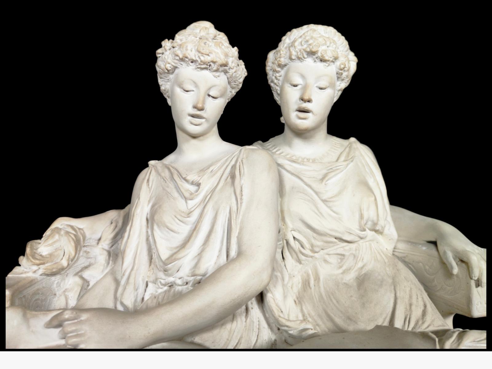 19th Century Terracotta of Greek Ladies Ed Lanteri Sculpture For Sale 2