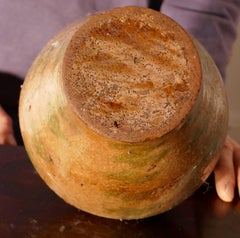 19th Century Terracotta Olive Oil Jug from Portugal