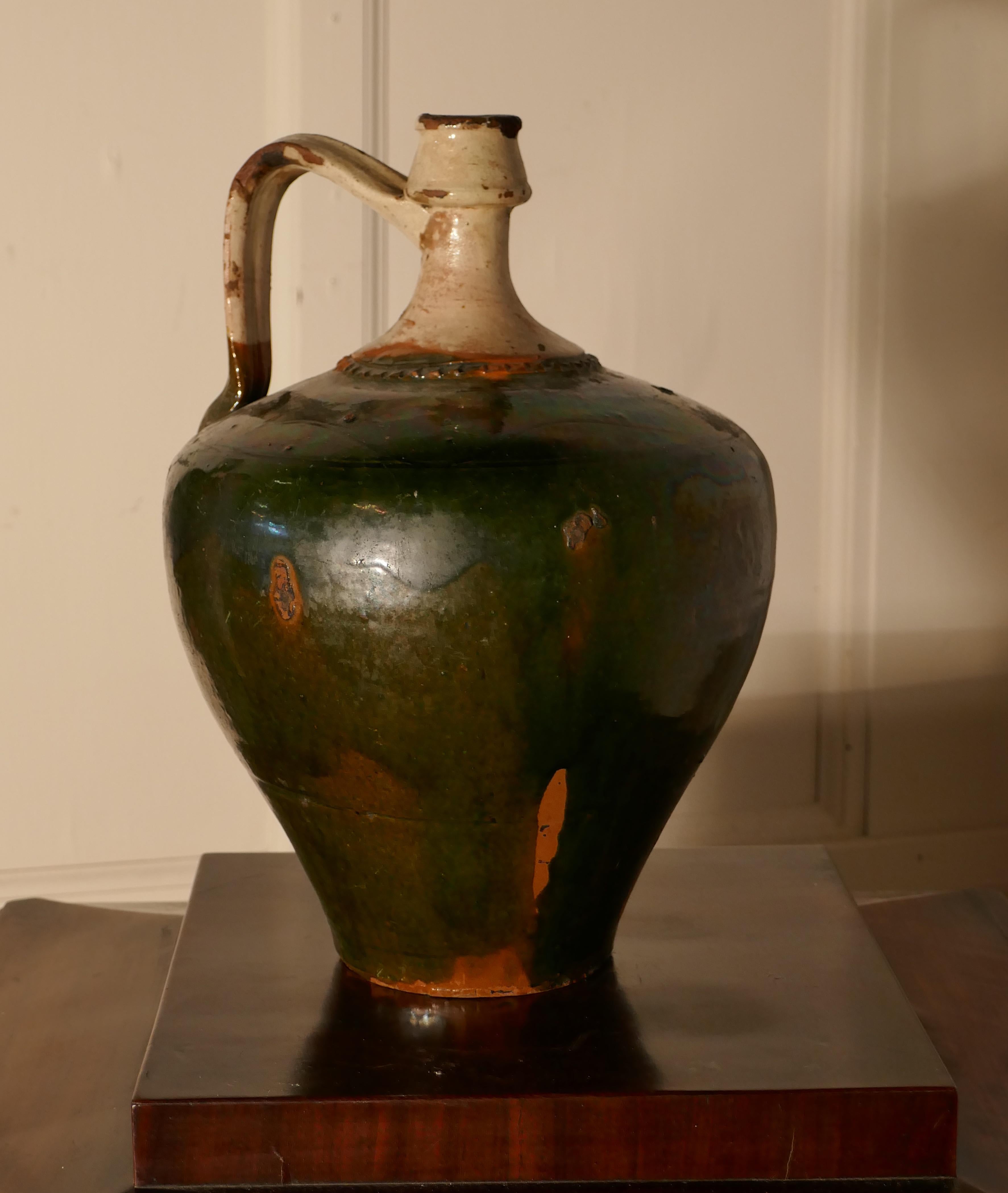19th Century Terracotta Olive Oil Jug from Portugal In Good Condition In Chillerton, Isle of Wight
