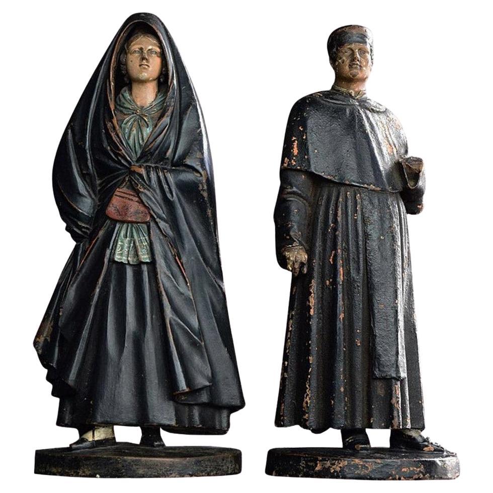 Figurines portugaises en terre cuite du 19e siècle en vente