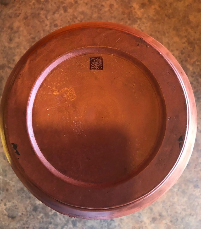 19th Century Terracotta Red Clay Chinese Dragon Vase with Stand at