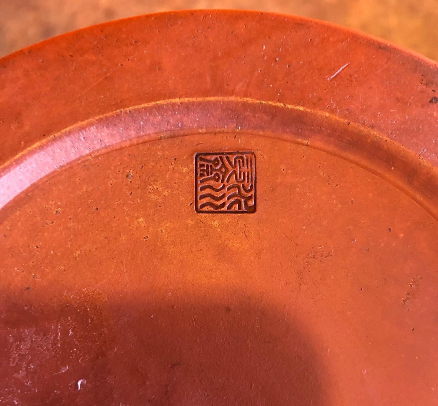 19th Century Terracotta Red Clay Chinese Dragon Vase with Stand at 1stDibs