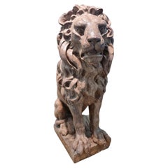 19th century terracotta sculpture depicting a lion