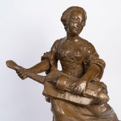 19th Century Terracotta Sculpture From The Napoleon III Era Of a Young Woman.