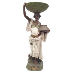 19th Century Terracotta Uriela Statue, Titled "Fille de Capri"