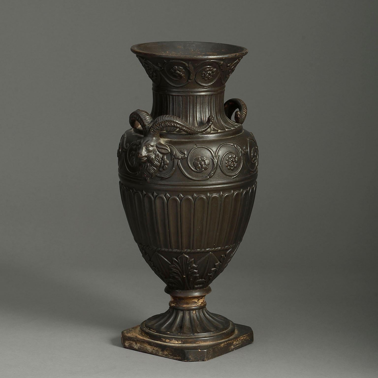 Fired 19th Century Terracotta Urn in The Classical Taste