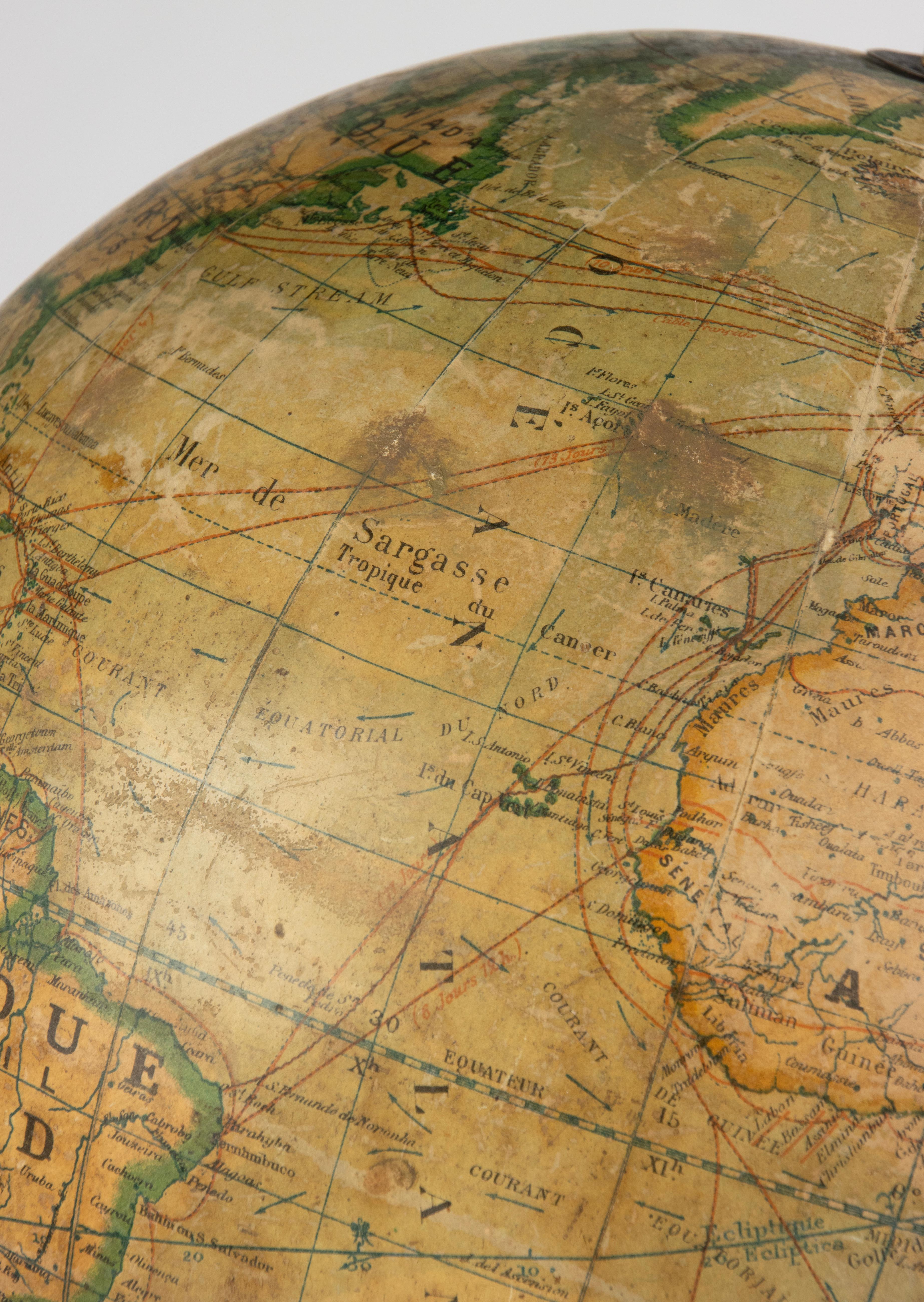 Terrestrial Globe des 19. Jahrhunderts – von Ikelmer Paris im Angebot 5