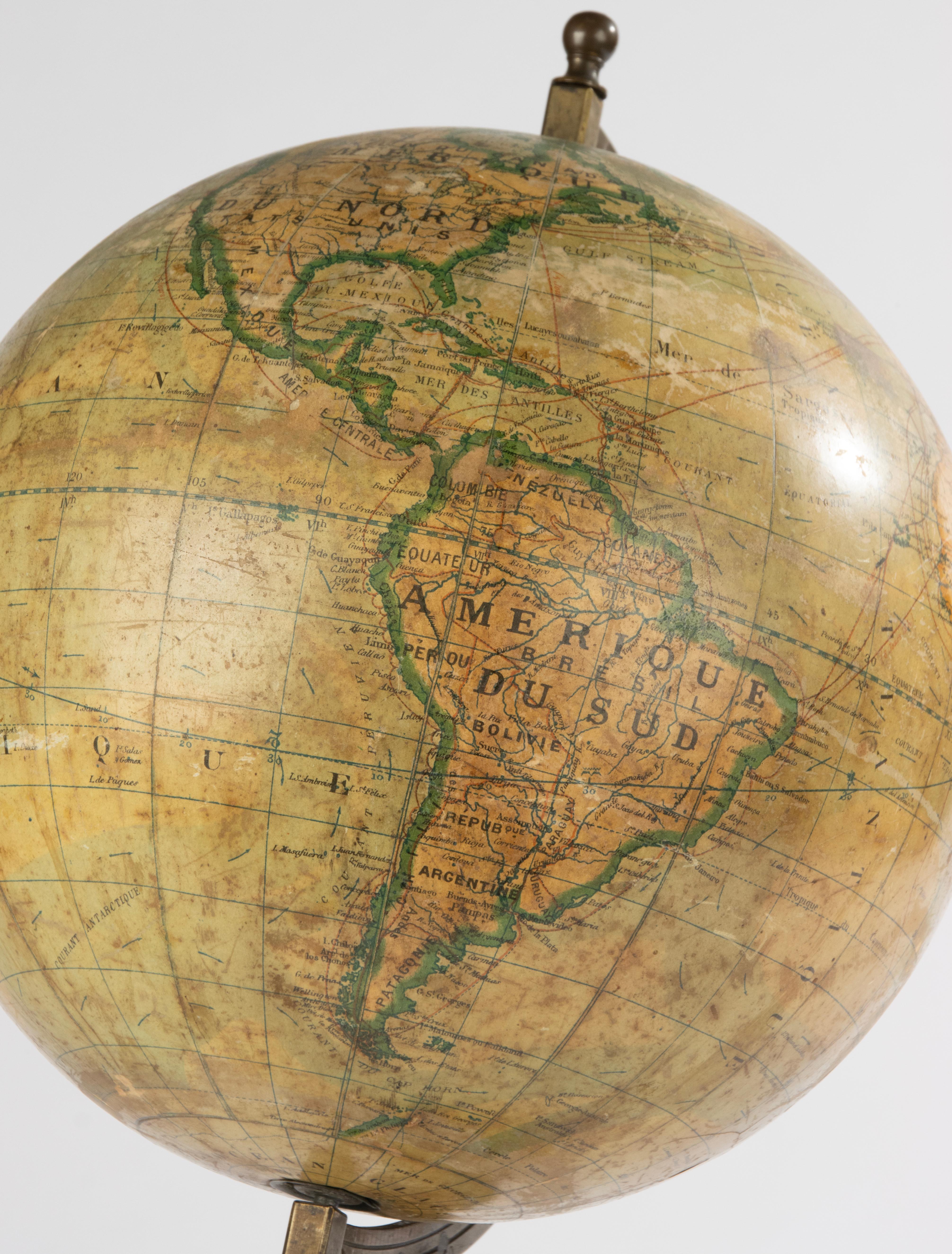 Terrestrial Globe des 19. Jahrhunderts – von Ikelmer Paris im Angebot 7