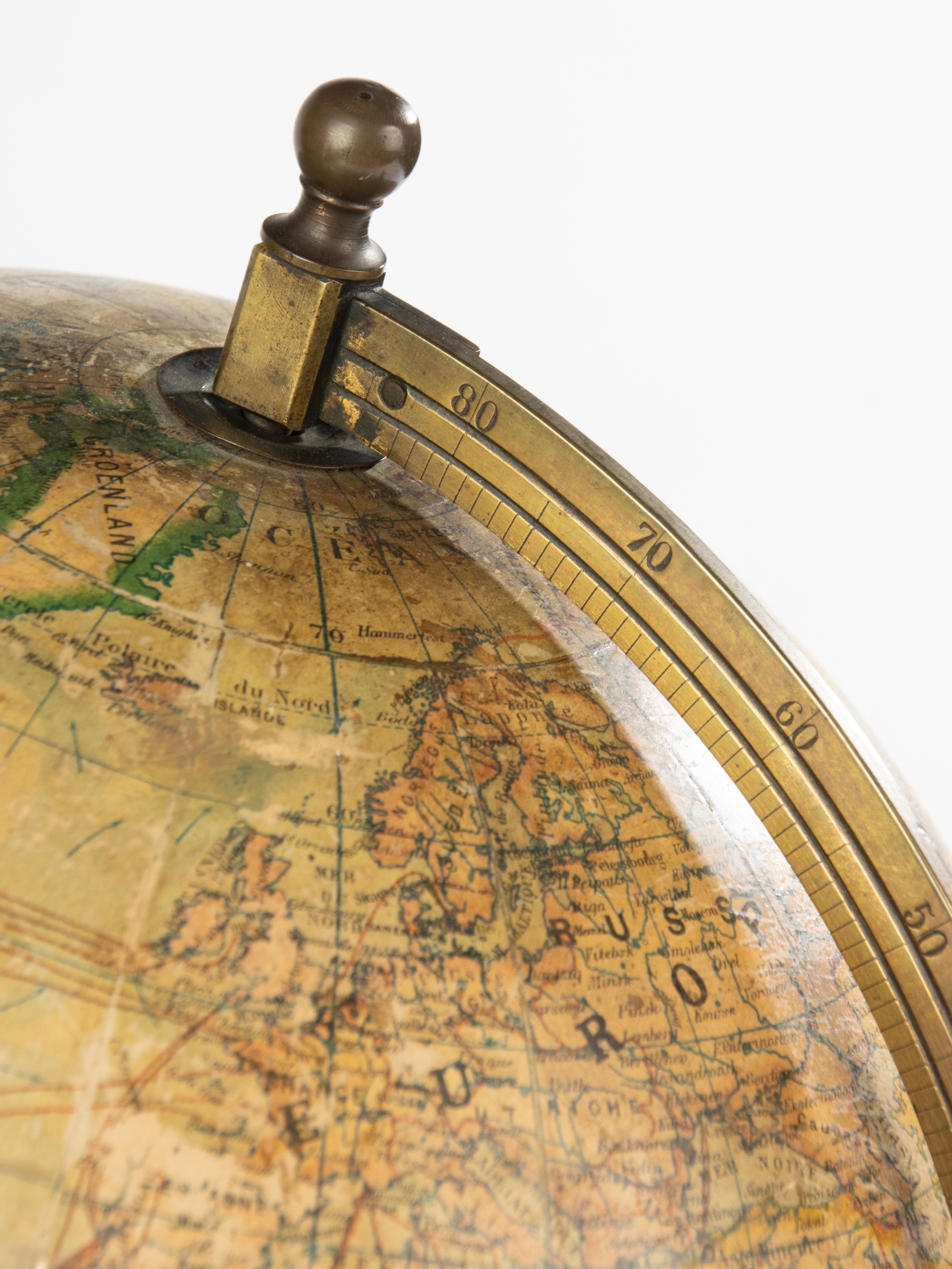 Terrestrial Globe des 19. Jahrhunderts – von Ikelmer Paris im Angebot 8